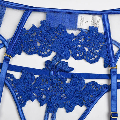 Ensemble de soutien-gorge en dentelle 3 pièces pour femmes, soutien-gorge à armatures ajouré + string, ensemble de sous-vêtements, 5 couleurs, ensemble de Lingerie Sexy