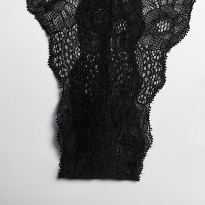 Deep V Neck Lace Bodysuit für Damen: Rückenfrei, Schleife, Schwarz, Sexy Bodysuit, Body Femme