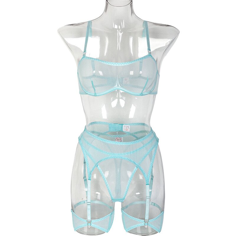 Transparentes Mesh-Dessous-Set mit BH und Höschen