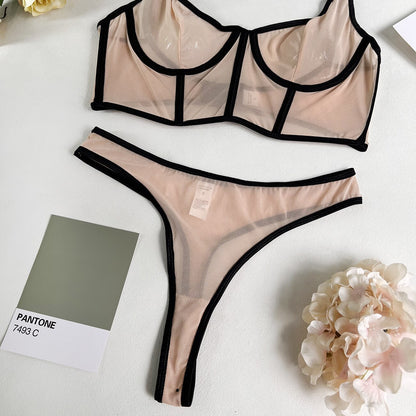 Mesh BH-Set für Damen in 6 Farben - Camisole + Höschen für den Alltag