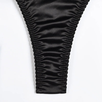 Ensemble de soutien-gorge en maille 4 pièces pour femmes, ensemble de lingerie gothique avec jarretelles, culotte fantaisie noire sexy, ensemble de sous-vêtements