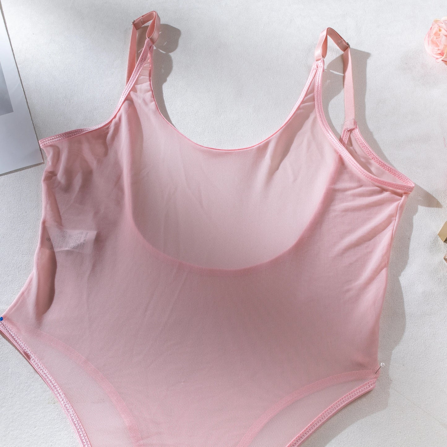 Rückenfreier Transparenter Mesh-Bodysuit für Damen, 3-teiliges Rüschen-Schleifen-Set in 4 Farben, Sexy Skinny Bodysuit, Body Femme